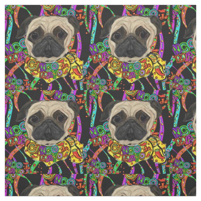 Cinco de Mayo Mops Stoff (Muster)