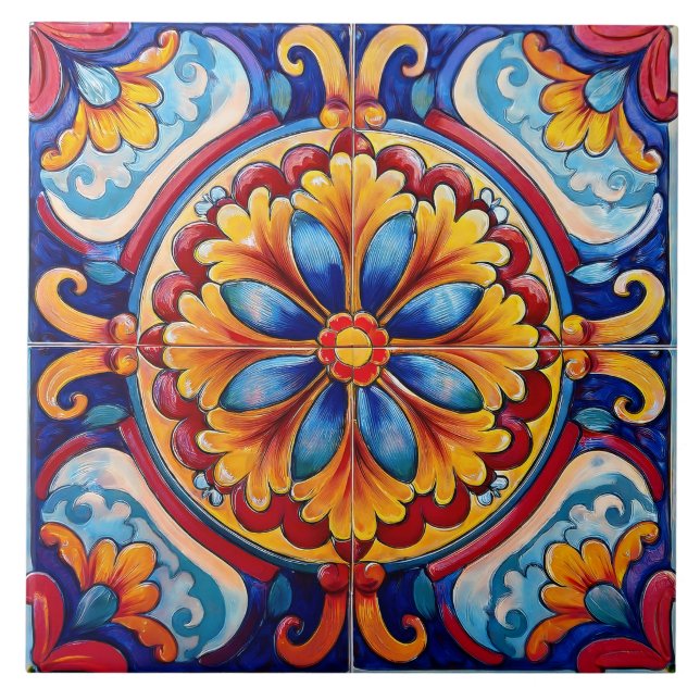 Cinco de Mayo-Muster  Fliese (Vorderseite)