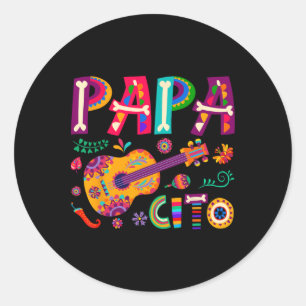 Cinco De Mayo Papacito Flower Papa Cito Mexikanisc Runder Aufkleber