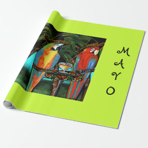 CINCO DE MAYO PAPAGEIEN GESCHENKPAPIER