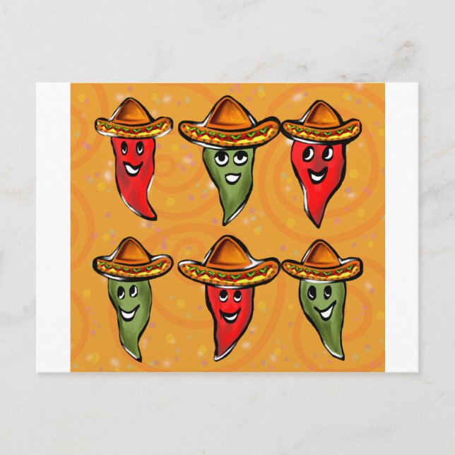 Cinco de Mayo Paprikaschoten Postkarte (Vorderseite)