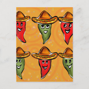 Cinco de Mayo Paprikaschoten Postkarte