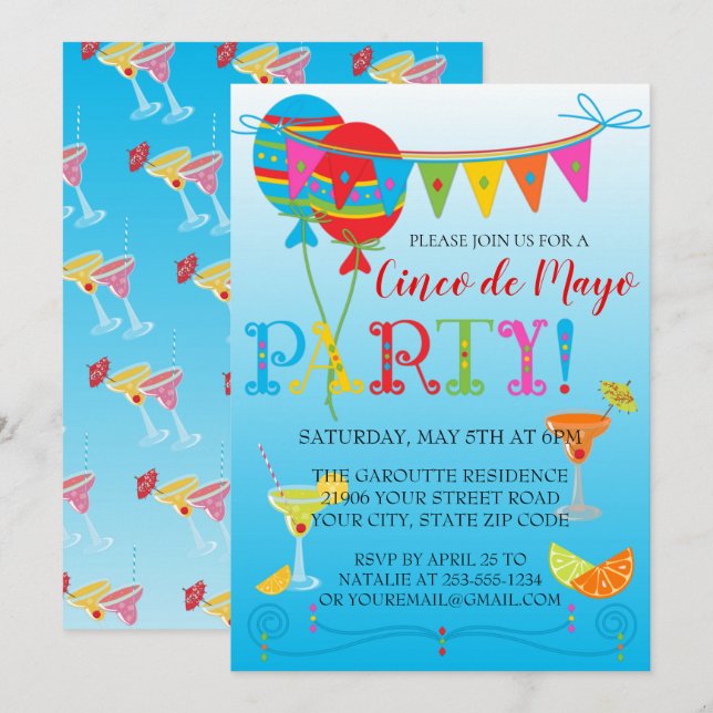 Cinco De Mayo Party Einladung (Vorne/Hinten)