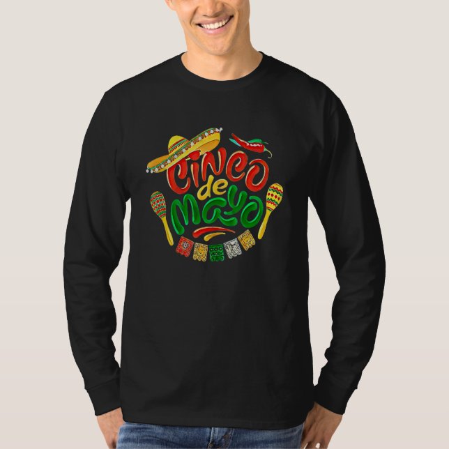 Cinco de mayo party lets fiesta mexican sombrero M T-Shirt (Vorderseite)
