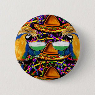 Cinco De Mayo Party Papagei Button