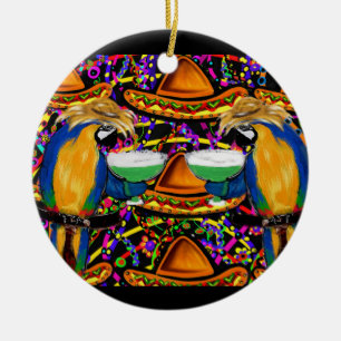 Cinco De Mayo-Party-Papageien! Keramikornament