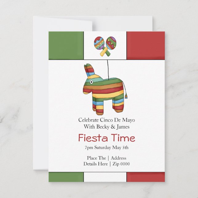Cinco De Mayo Pinata Fiesta Party Einladung (Vorderseite)