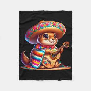 Cinco De Mayo-Präriehund mit mexikanischem Sombrer Fleecedecke
