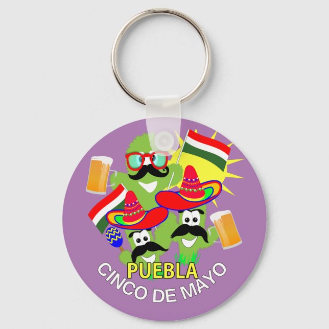 Cinco De Mayo Puebla Mexican Cactus Fiesta Graphic Schlüsselanhänger (Vorderseite)