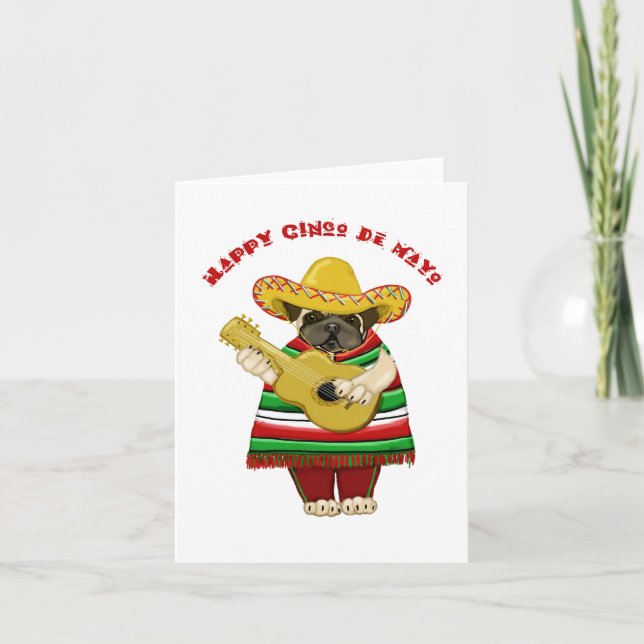 Cinco de Mayo Pug Cards Karte (Vorderseite)