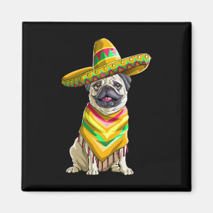 Cinco De Mayo Pug T-Shirt für Frauen Männer Kinder Magnet