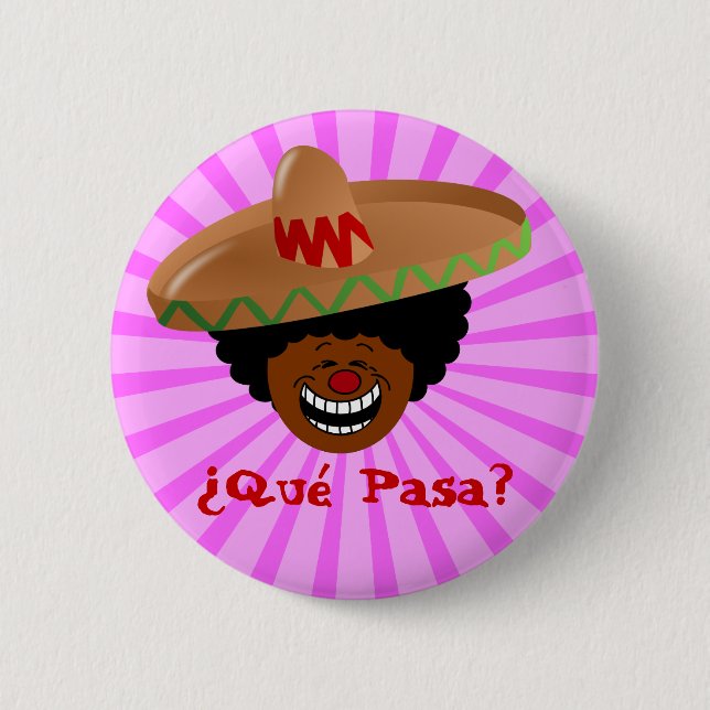 Cinco De Mayo - Que Pasa: Spanisch für flippige Button (Vorderseite)