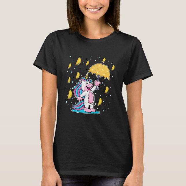 Cinco De Mayo Raining Tacos Unicorn Schirm T-Shirt (Vorderseite)