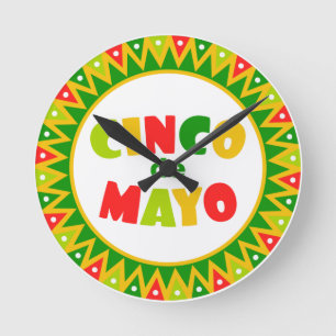 Cinco de Mayo Runde Wanduhr