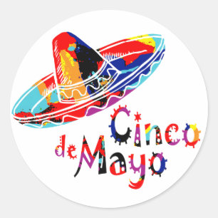 Cinco de Mayo Runder Aufkleber