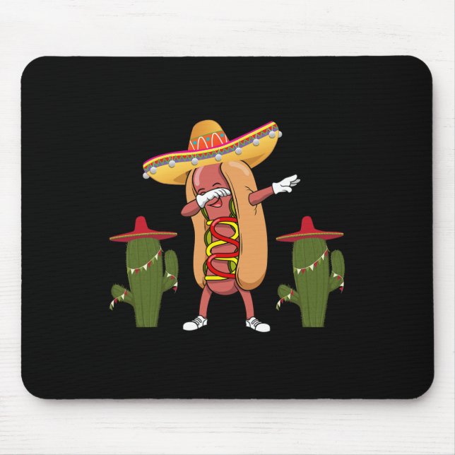 Cinco De Mayo Shirt Hot Dog Cactus Dancing Mousepad (Vorne)