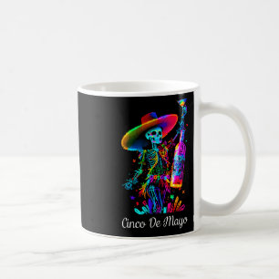 Cinco De Mayo Skelett Bunter Zuckerschädel Tequil Kaffeetasse