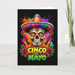 Cinco De Mayo Skelett Schädel Sombreros Gitarre Me Karte
