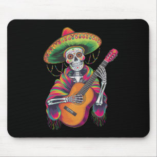 Cinco De Mayo Skelett-Totenkopf-Fest-Gitarre Mousepad