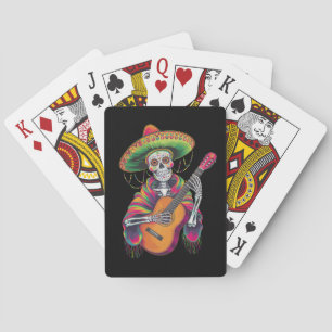 Cinco De Mayo Skelett-Totenkopf-Party-Gitarre Spielkarten