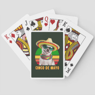 Cinco de Mayo Sombrero Chihuahua mit Sonnenbrille Spielkarten