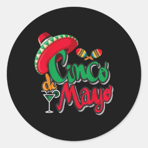Cinco De Mayo Sombrero Men Women Mexikanischer Tac Runder Aufkleber