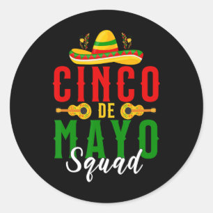 Cinco De Mayo-Squad-Party-Mexikanische passende Gr Runder Aufkleber