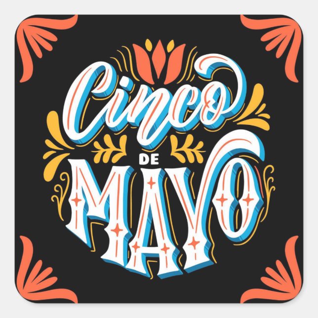 Cinco De Mayo Square Sticker (Vorderseite)