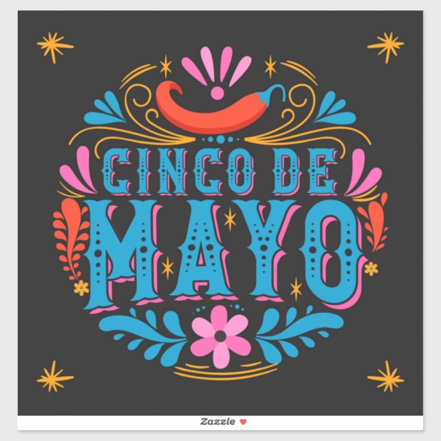 Cinco De Mayo Sticker (Blatt)