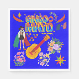 Cinco De Mayo strahlend blau Serviette