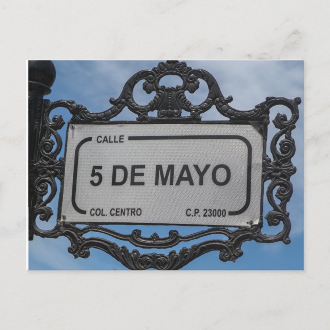 Cinco de Mayo | Street Sign | La Paz Mexico Postkarte (Vorderseite)