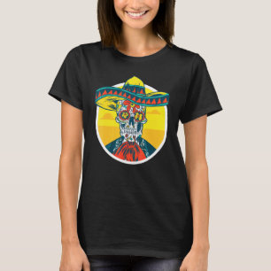 Cinco de Mayo Sugar Skelett mit mexikanisch T-Shirt