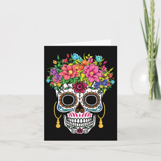 Cinco De Mayo Sugar Skull Dia De Los Muertos Day O Karte (Vorderseite)