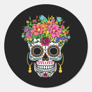 Cinco De Mayo Sugar Skull Dia De Los Muertos Day O Runder Aufkleber