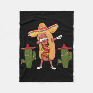 Cinco De Mayo T-Shirt Hot Dog Kaktus Tanzend Fleecedecke
