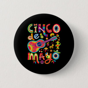 Cinco De Mayo T-Shirt Mexikanischer Taco Gitarre F Button