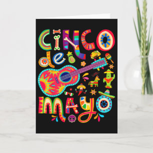 Cinco De Mayo T-Shirt Mexikanischer Taco Gitarre F Karte