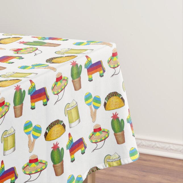 Cinco de Mayo Taco Cactus Pinata Maracas Mexican Tischdecke (Beispiel)