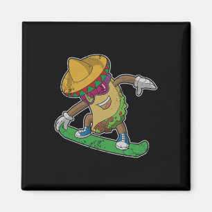 Cinco De Mayo Taco Snowboard Snowboarden Männer Wo Magnet