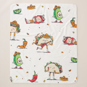 cinco de mayo tacos kawaii mexikanisch sherpadecke