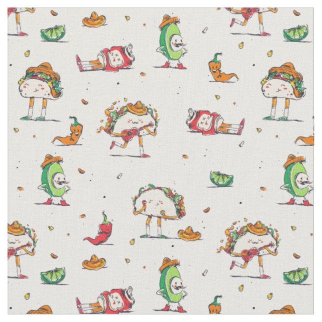 cinco de mayo tacos kawaii stoff (Nahaufnahme)