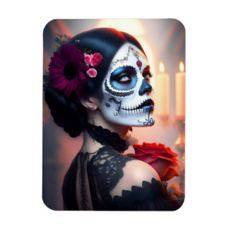 Cinco de Mayo Tag der Toten Schönheit mit Rose ART Magnet