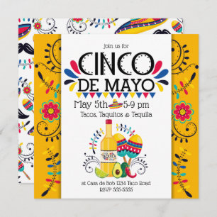 Cinco de Mayo Tequila Folk Invitation