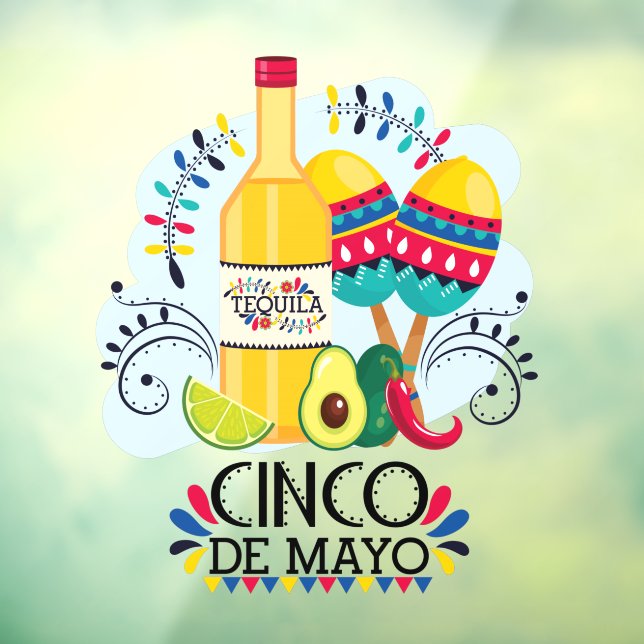 Cinco de Mayo Tequila Mexican Business Fensteraufkleber (Blatt 3)