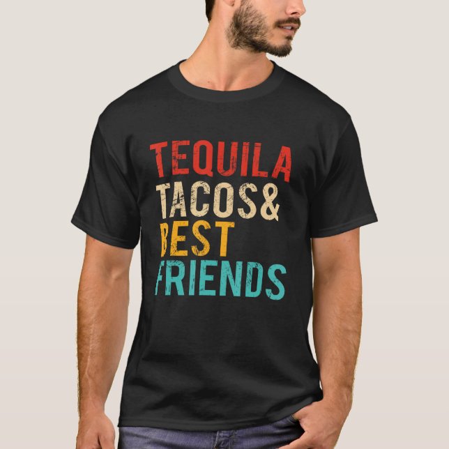 Cinco De Mayo Tequila Tacos Best Friends Drinking  T-Shirt (Vorderseite)
