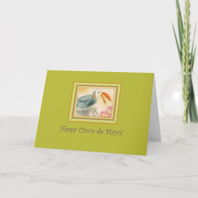 Cinco de Mayo Toucan auf Green Karte (Vorderseite)