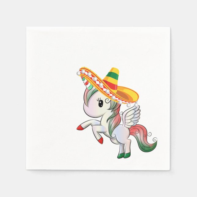 Cinco de Mayo Unicorn Pegasus Serviette (Vorderseite)