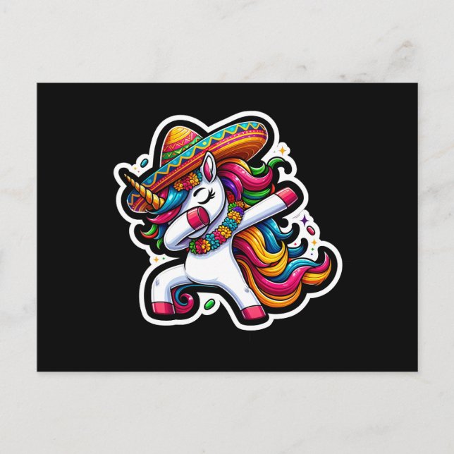 Cinco de Mayo Unicorn Postkarte (Vorderseite)