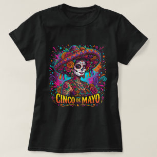Cinco de Mayo Zucker-Schädel-Shirt Damen Mexikanis T-Shirt