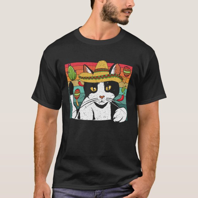 Cinco de Meow Cat  Mexico Pride Mexican Cinco De M T-Shirt (Vorderseite)